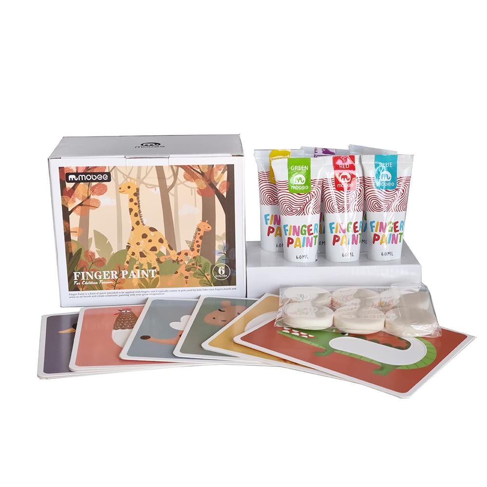 Краски пальчиковые для детей Mobee 6 цветов