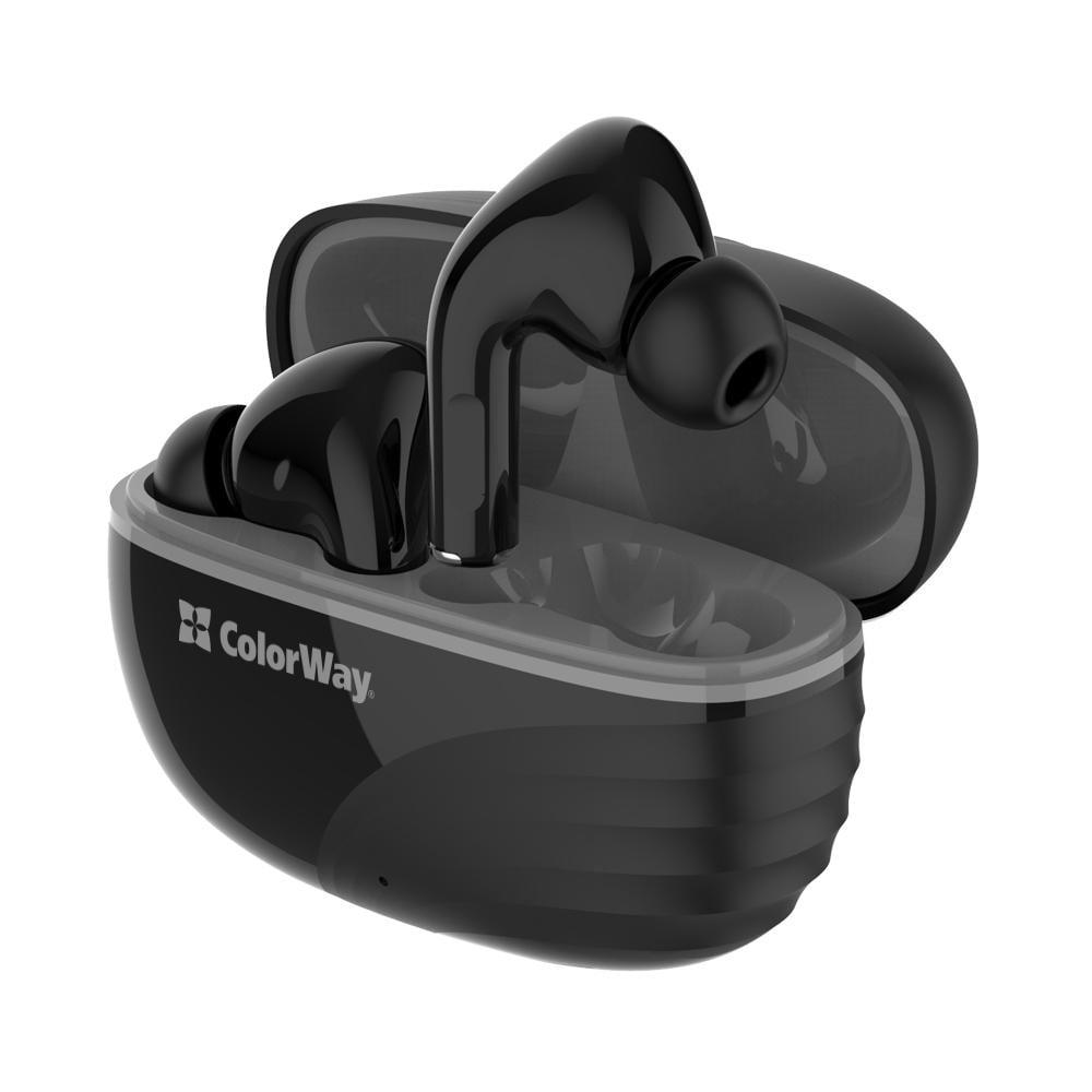 TWS-навушники бездротові ColorWay Slim TWS-5 Earbuds Bluetooth 6.0 динаміки 10 мм Black (CW-TWS5BK)