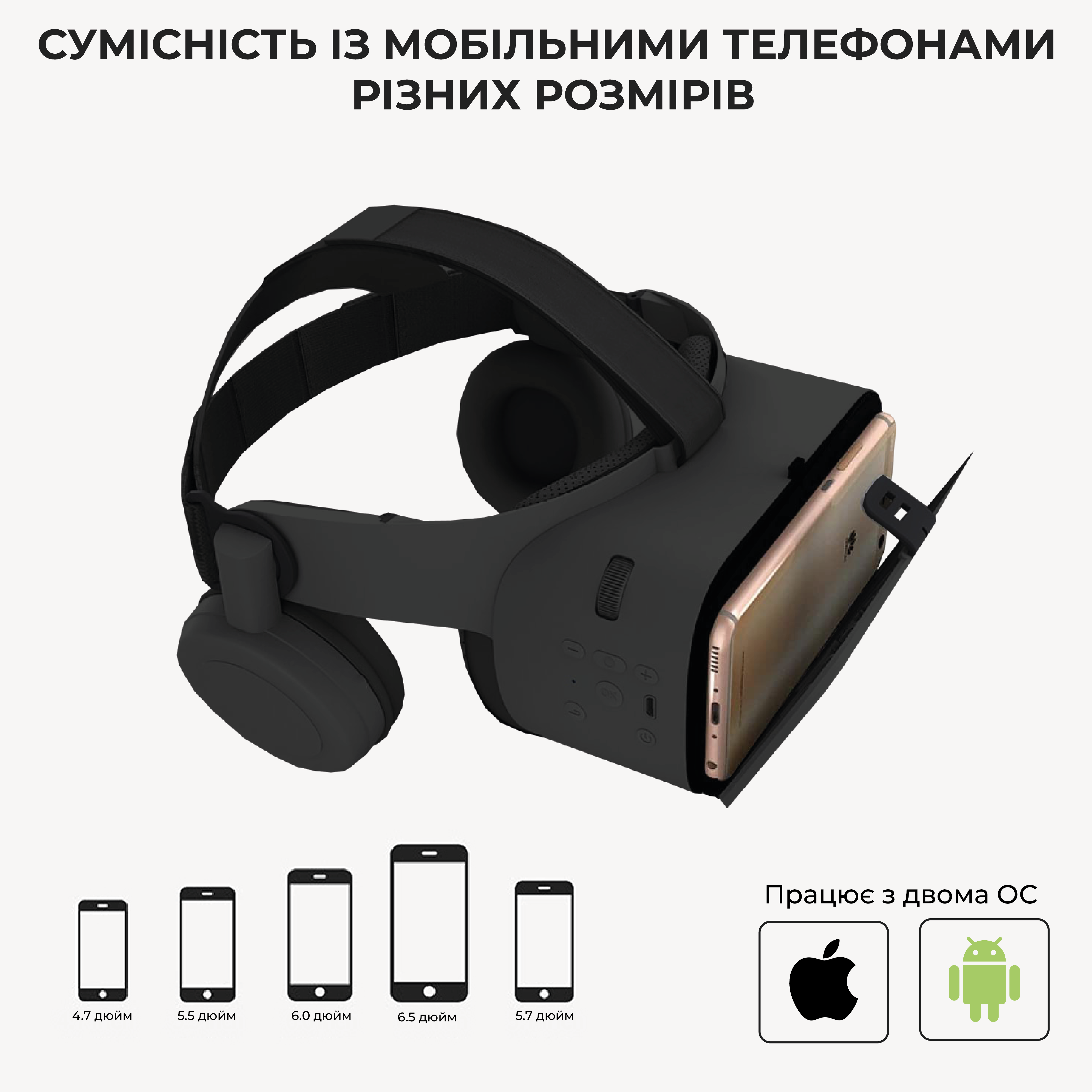 Очки виртуальной реальности BOBO 3D VR Z6 для ПК и смартфонов White  (11315912)