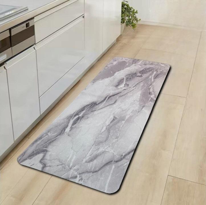 Килимок діатомітовий для кухні/ванної Marmur 120х40 см Сірий мармур (KDkitchen120marmur008)