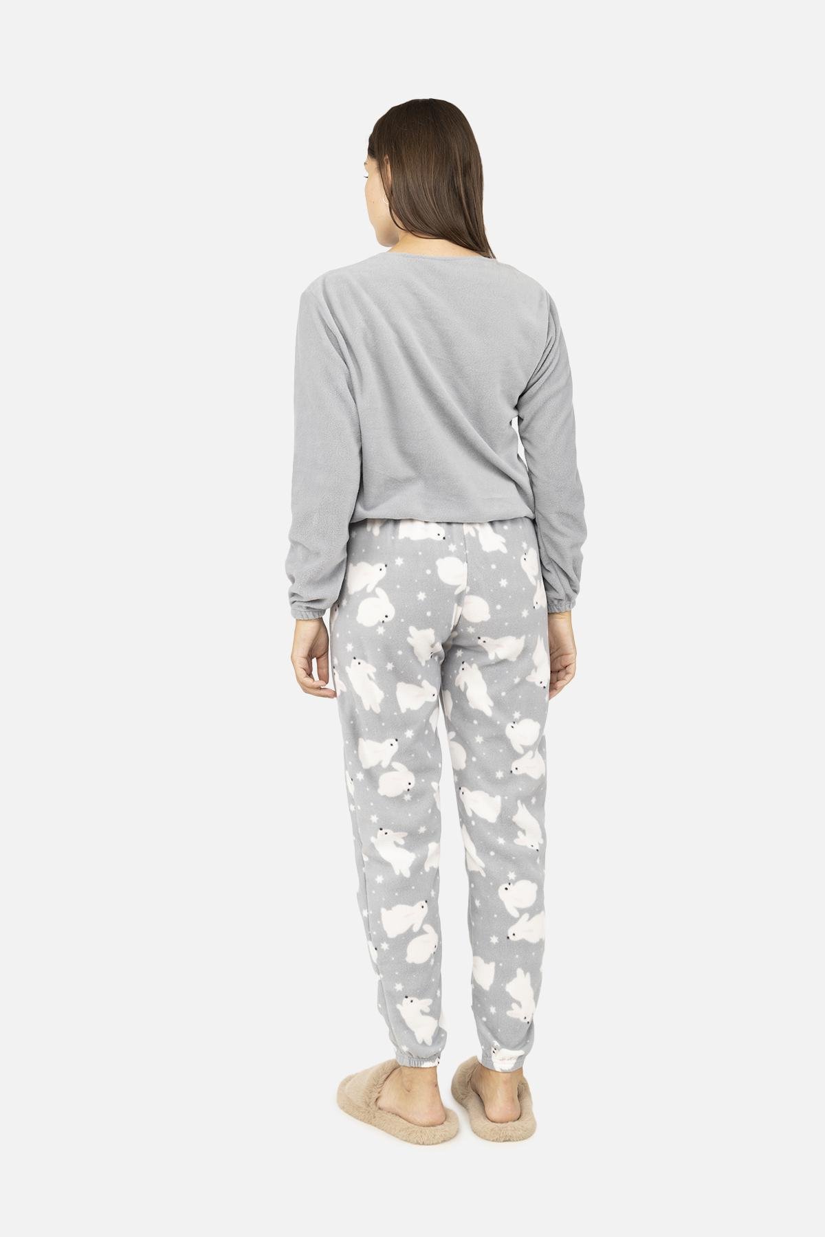 Пижама со штанами женская р. 46 Светло-серый (SKT001022535) - фото 5 Пижама со штанами женская р. 46 Светло-серый (SKT001022535) - фото 5