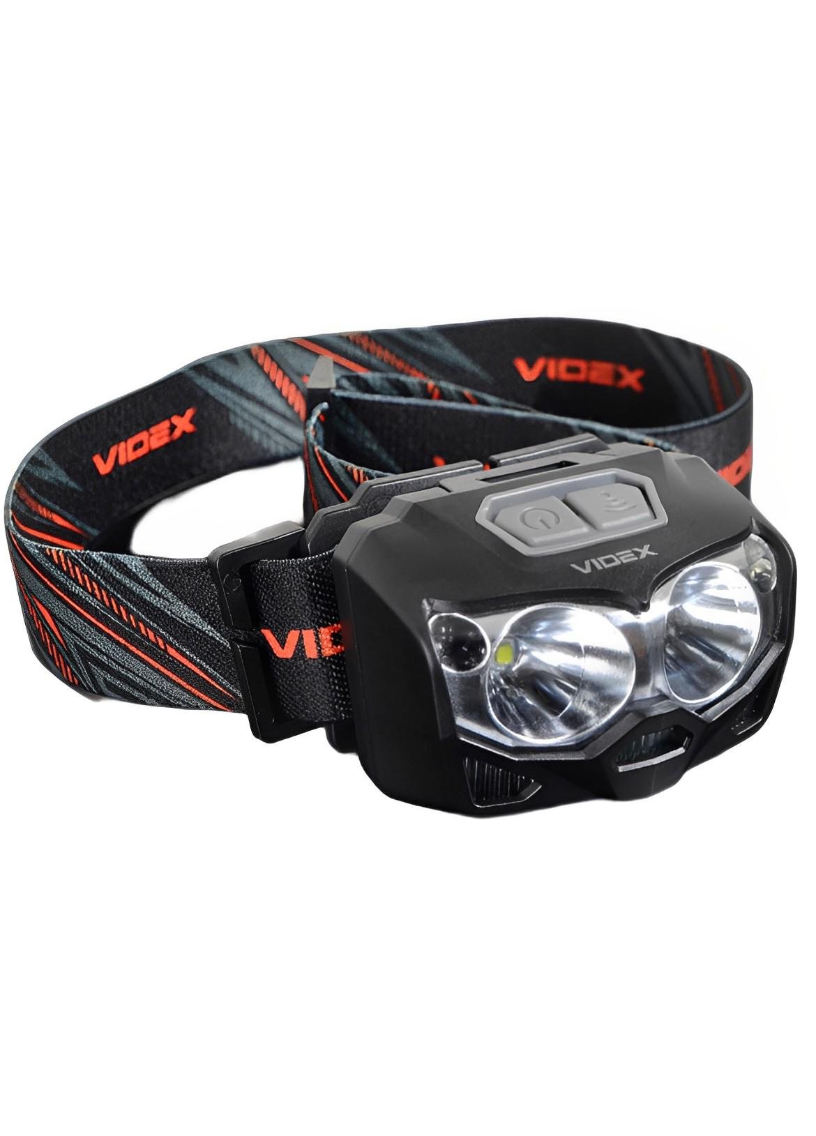 Ліхтарик налобний VIDEX VLF-H055D з вбудованим акумулятором 500 Lm 5000 K Чорний (meg2558D)