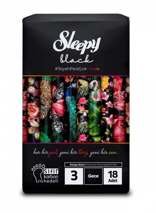Прокладки гигиенические ультратонкие Sleepy Black Night-3 №18 320 мм (000006020)