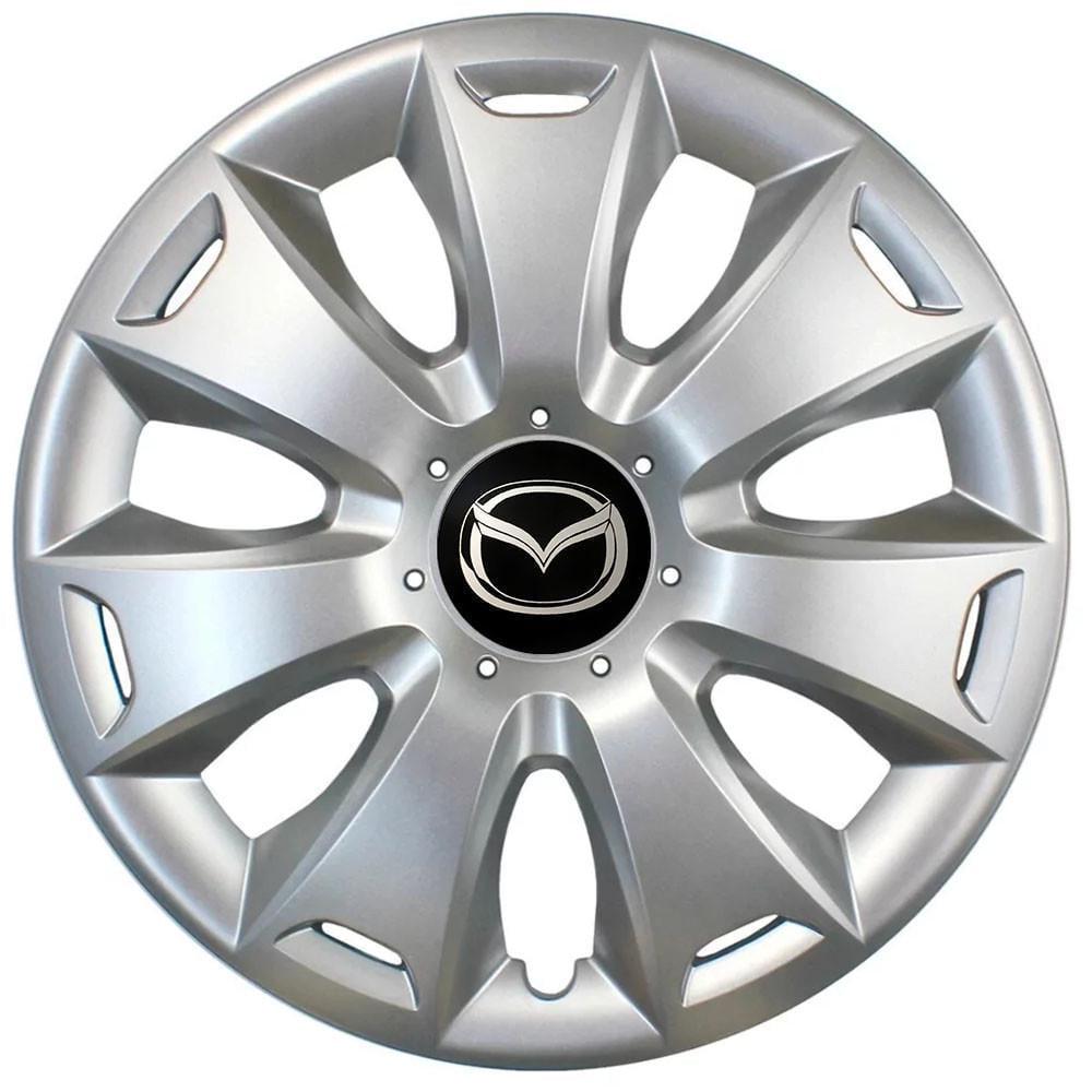 Колпаки SJS R16 с логотипом Mazda 417 4 шт. Серебристый (2654562506)