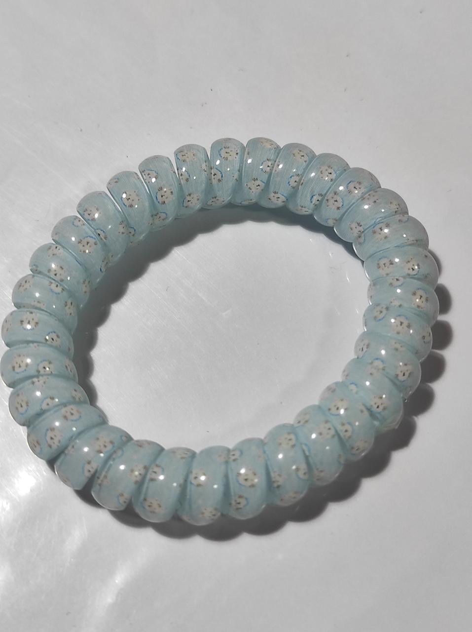 Резинка Спираль толстая с кошачьими мордочками 5,5 см Голубой (52-4-1785-БЛ)