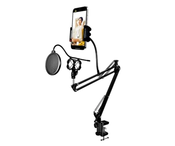 Стойка к микрофону с держателем Remax Mobile Recording Studio CK100 Pro Black