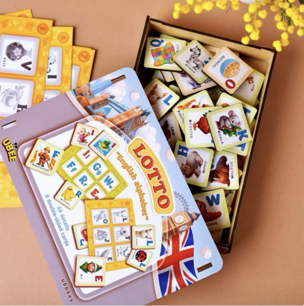 Настольная игра лотто UBumblebees Английская азбука - фото 4 Настольная игра лотто UBumblebees Английская азбука - фото 4