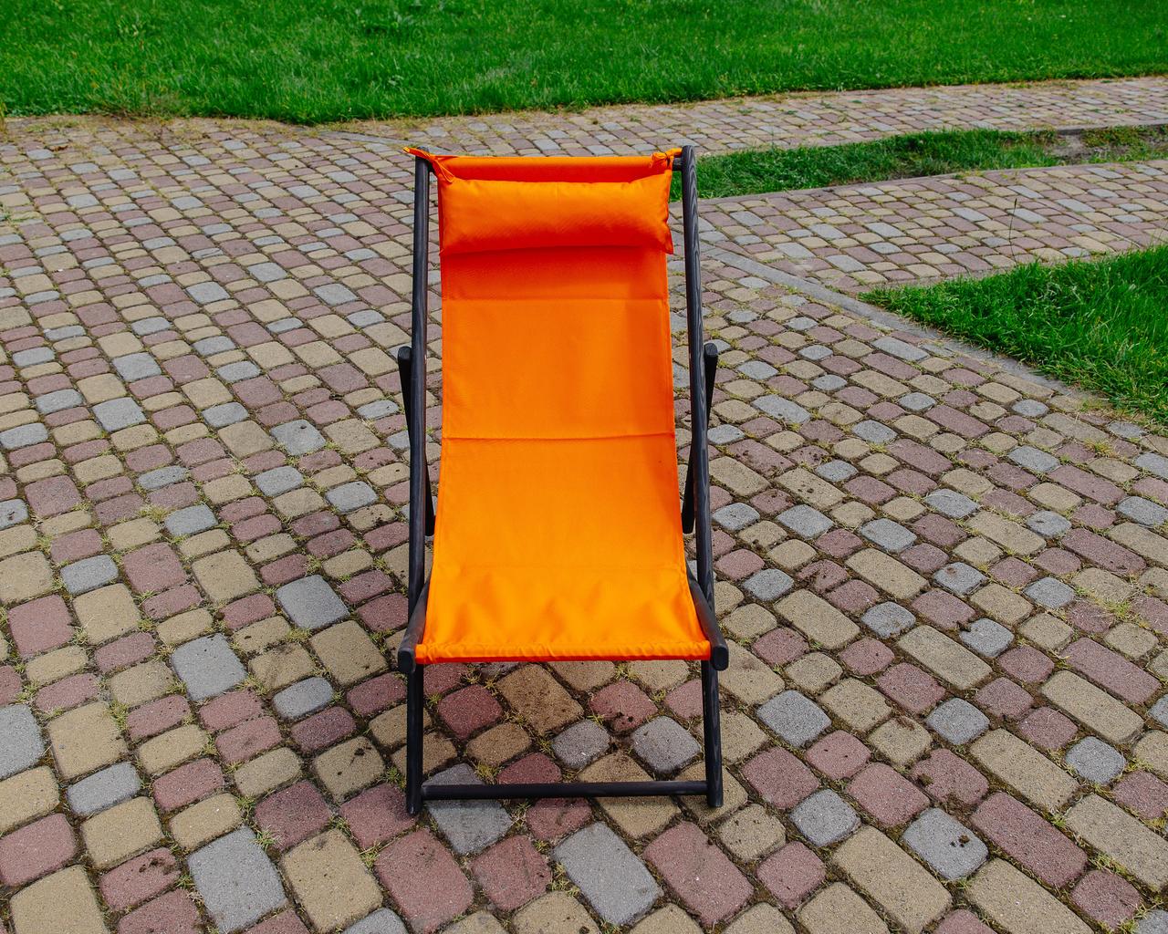 Шезлонг для дачи тканевый XRmaster с подушкой Оранжевый/Черный (0001762) - фото 5 Шезлонг для дачи тканевый XRmaster с подушкой Оранжевый/Черный (0001762) - фото 5