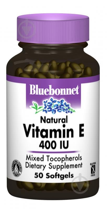 Натуральний Витамин Е 400IU Bluebonnet Nutrition 50 желатиновых капсул - фото 1