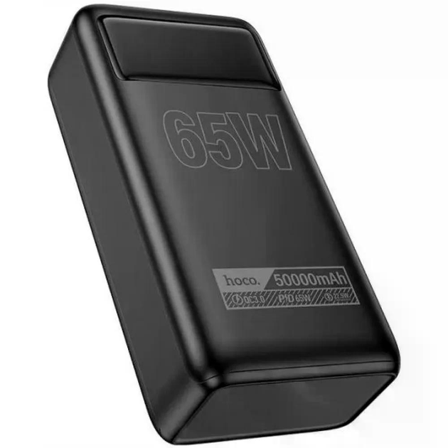 Повербанк Hoco DB81A 50000mAh 65W PD быстрая зарядка с фонариком 4USB 2TypeC Черный (DB81A)