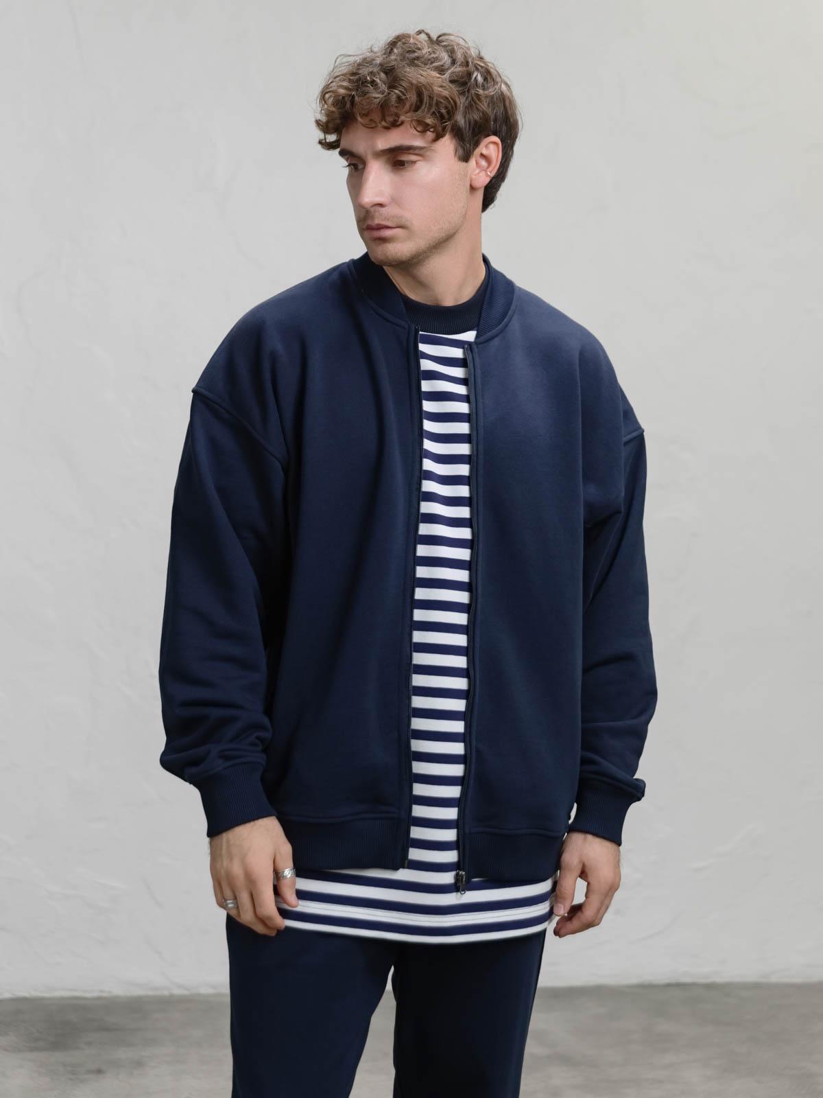 Бомбер мужской свободный FROMUS S/M Синий (1126-5) - фото 6 Бомбер мужской свободный FROMUS S/M Синий (1126-5) - фото 6