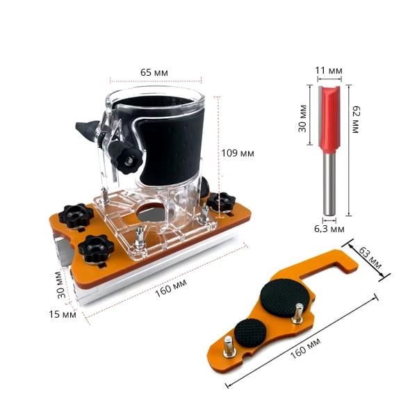 База для фрезера для использования с электрическими фрезерами кромками d 64-65 мм (J00132) - фото 12 База для фрезера для использования с электрическими фрезерами кромками d 64-65 мм (J00132) - фото 12