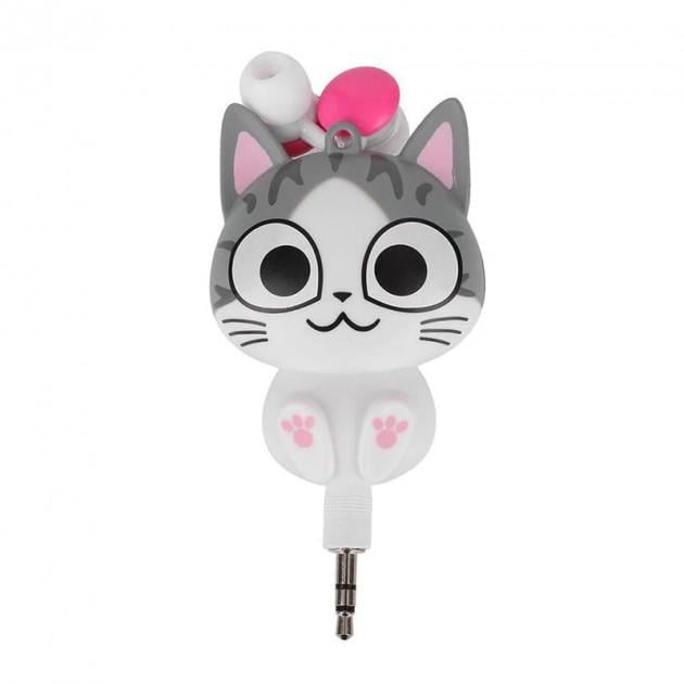 Наушники LINX Retractable Earphone детские проводные Кот (SUN2647)
