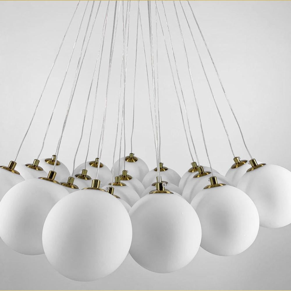 Люстра-пучок на 21 белых плафонах корпус Латунь (MJ201/21 AB+WT) - фото 2 Люстра-пучок на 21 белых плафонах корпус Латунь (MJ201/21 AB+WT) - фото 2