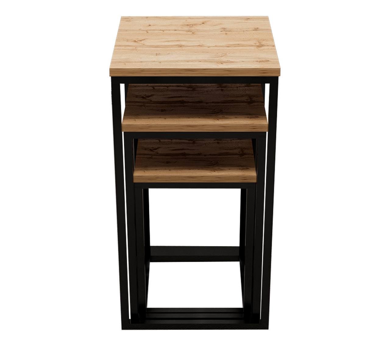 Комплект квадратних столиків Zalizo IRIS 75x40x40 см Дуб Тахо