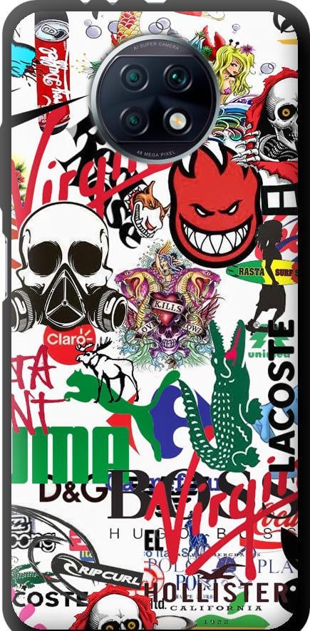 Чехол на Xiaomi Redmi Note 9T Many different logos (4022b-2261-42517)
