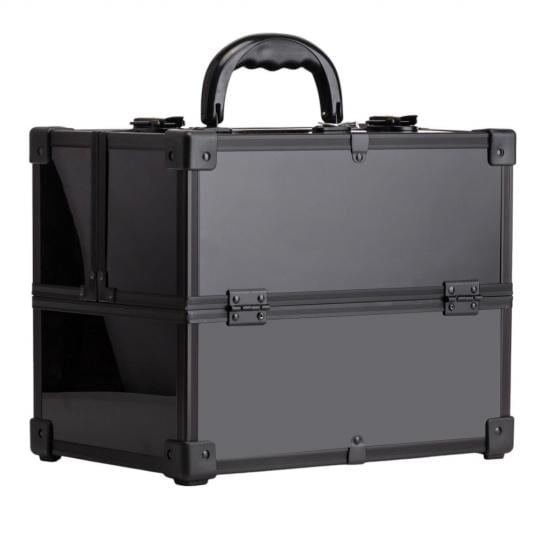 Кейс-шкатулка косметична Elisey Косметичний рай з ручкою/замком 32х25 см Темно-сірий (135-81-9205-004)