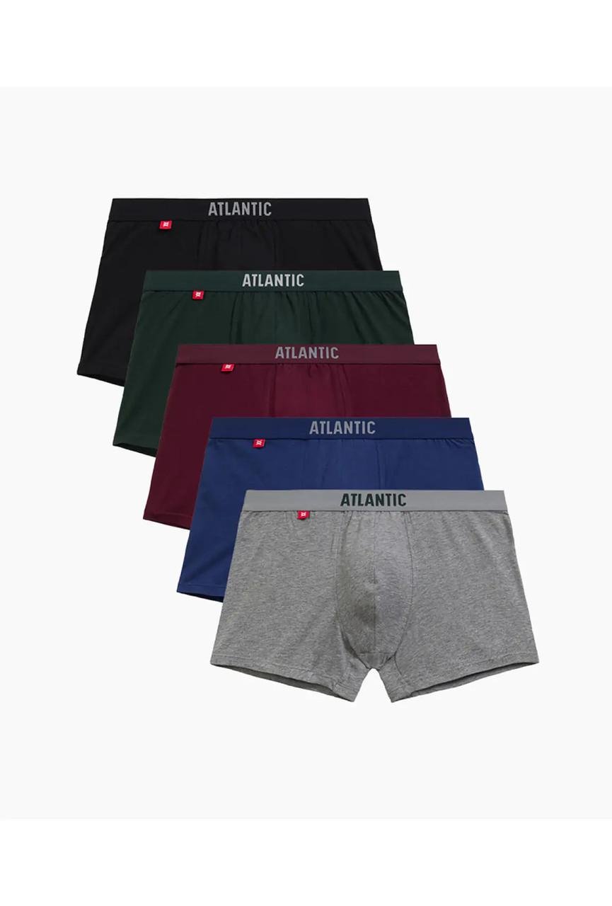 Комплект трусов-боксеров мужских Atlantic 5SMH-004 хлопковых с нашивной резинкой 5 шт. XL (2403427085) Комплект трусов-боксеров мужских Atlantic 5SMH-004 хлопковых с нашивной резинкой 5 шт. XL (2403427085)