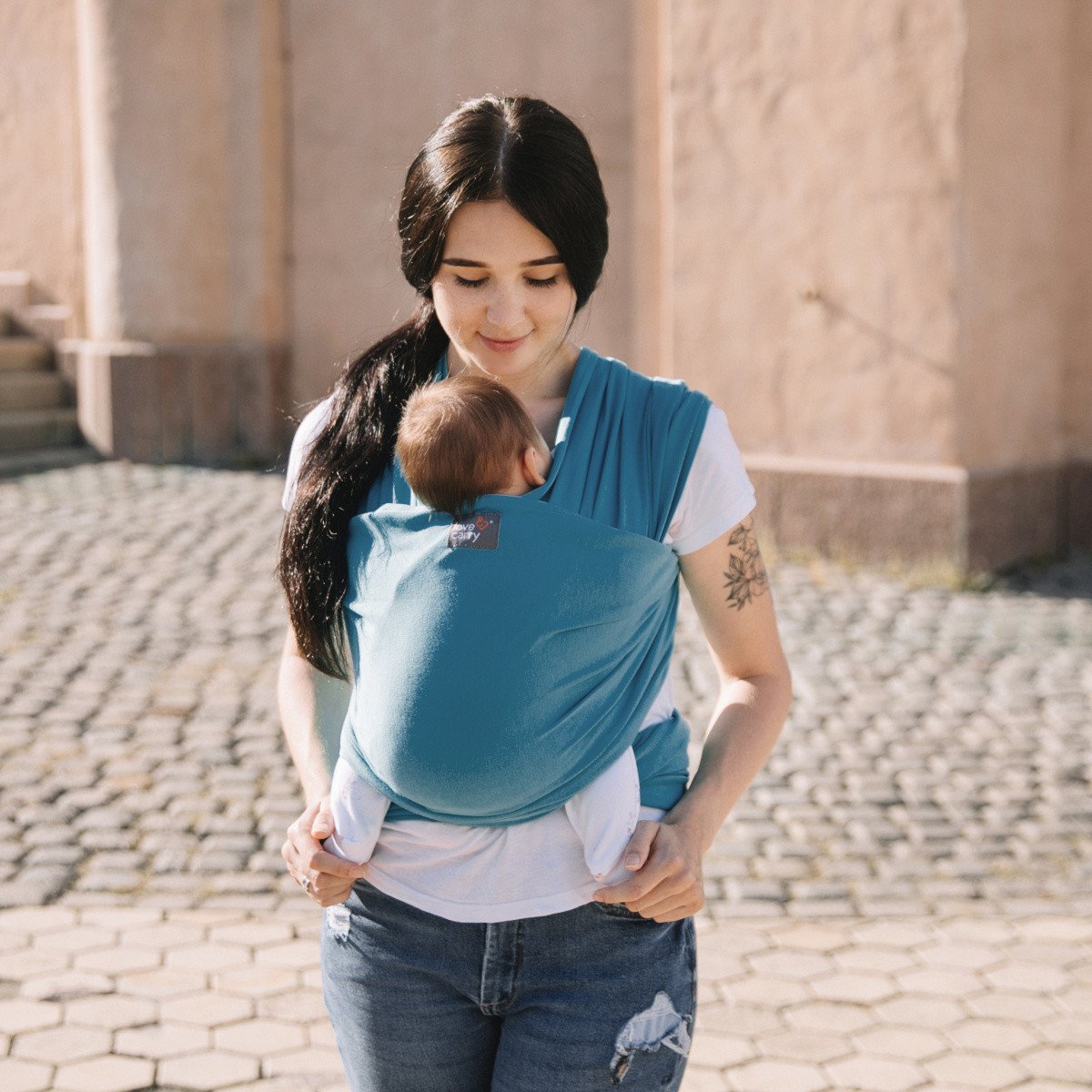 Трикотажный слинг-шарф Love & Carry  -  Скай