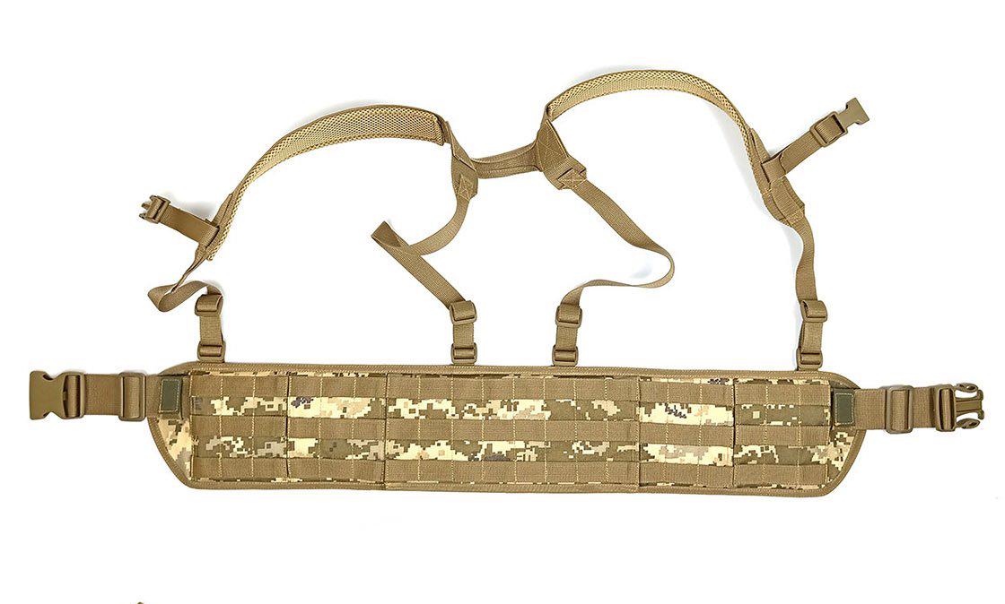 Пояс розвантажувальний MOLLE з плечовими лямками Піксель MM-14