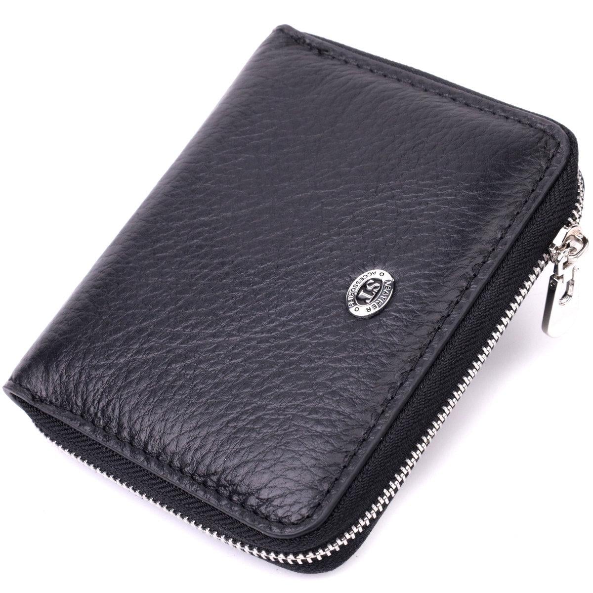 Кошелек женский ST Leather 19483 на молнии из натуральной кожи Черный (168-136-19483)