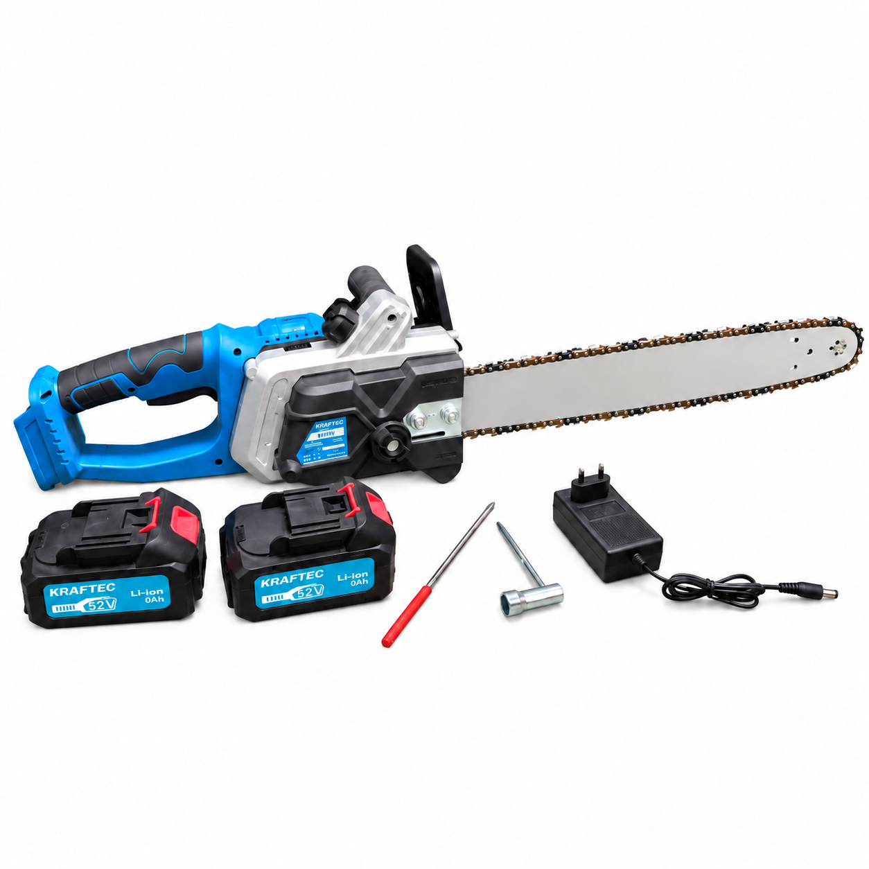 Пила цепная аккумуляторная Krafftec 52V/6Ah бесщеточная 2500 Вт (280922)