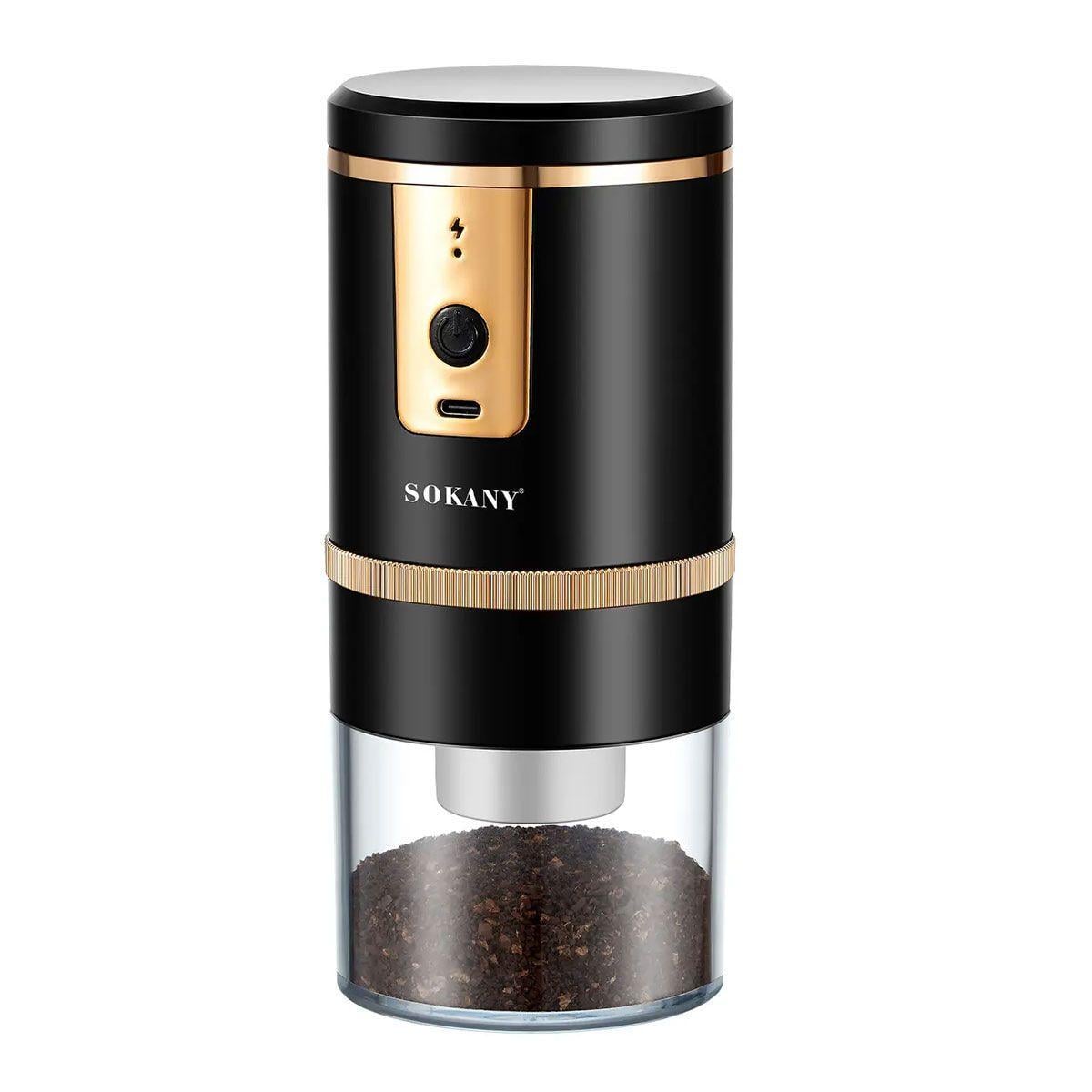 Кофемолка аккумуляторная Sokany SK-04026 USB-C 18,6х8 см Черный (147-102-SK-04026)