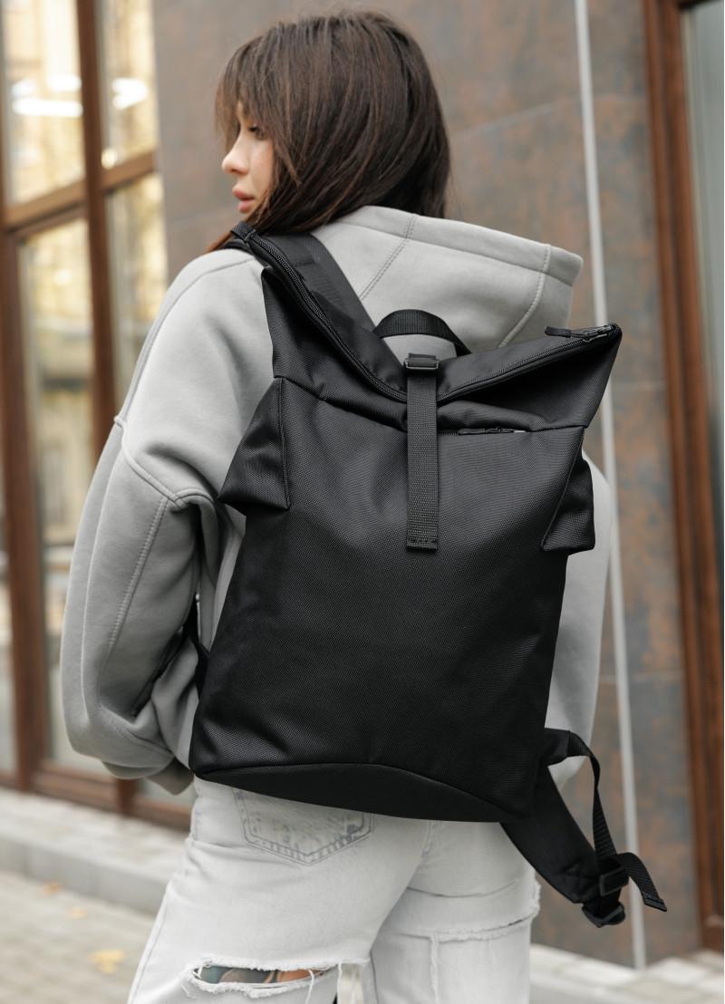 Рюкзак жіночий Sambag RollTop Double 41х27х18 см Чорний (24330065) - фото 5 Рюкзак жіночий Sambag RollTop Double 41х27х18 см Чорний (24330065) - фото 5
