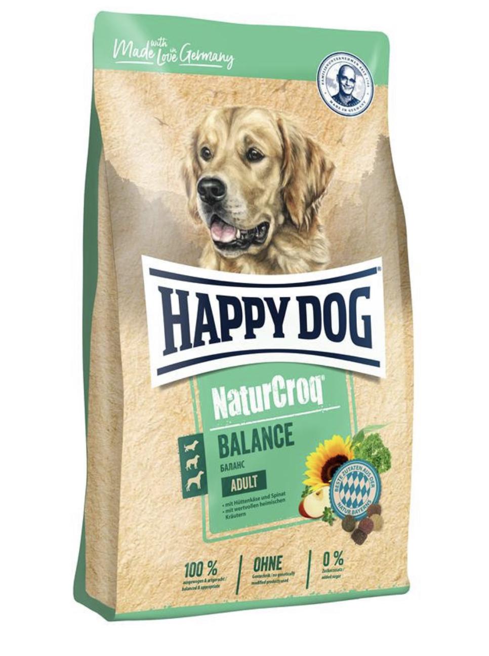 Корм сухой для требовательных собак Happy Dog Naturcroq Balance с птицей и сыром 15 кг (60521)