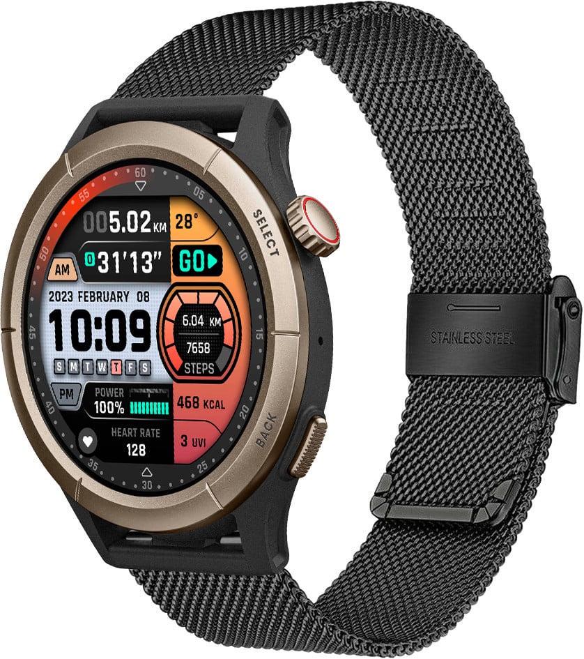 Ремінець металевий Rapid для Amazfit Cheetah Round/Cheetah Pro Black (38457-2B)
