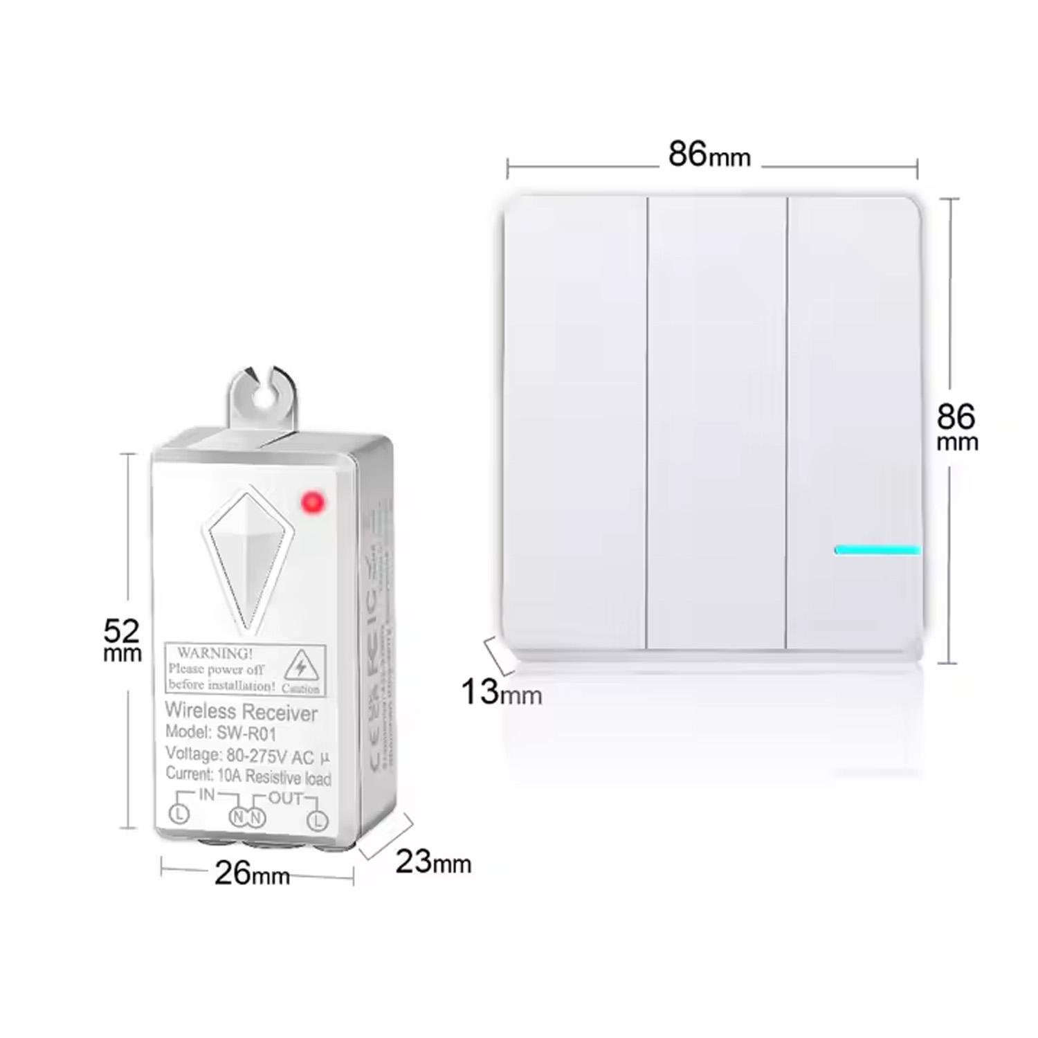 Комплект Premium SW-R01 беспроводной выключатель 3-клавишный NK3 с тремя приемными блоком - фото 6 Комплект Premium SW-R01 беспроводной выключатель 3-клавишный NK3 с тремя приемными блоком - фото 6