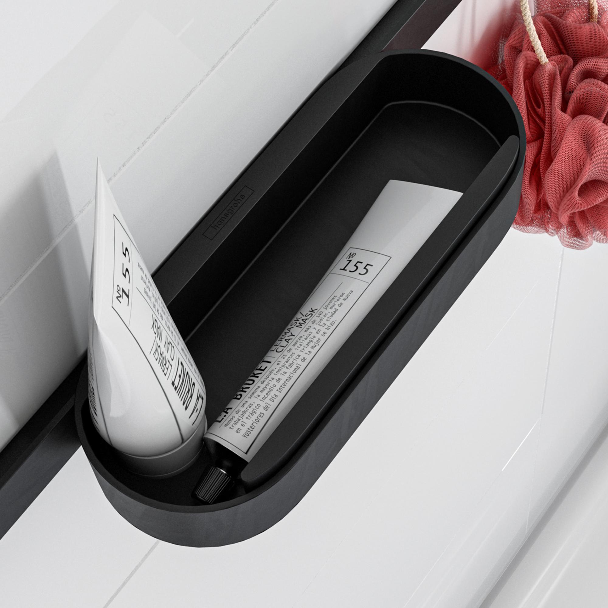 Полка настенная пластиковая Hansgrohe WallStoris 27913670 Черный (145387) - фото 3 Полка настенная пластиковая Hansgrohe WallStoris 27913670 Черный (145387) - фото 3