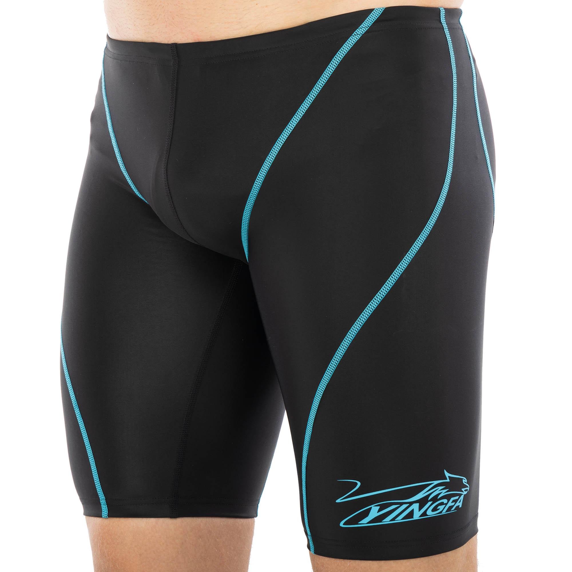 Плавки боксеры мужские для плавания YINGFA 9402-B M Черный/Синий (9402-B_Черный-синий_M_(155-16)