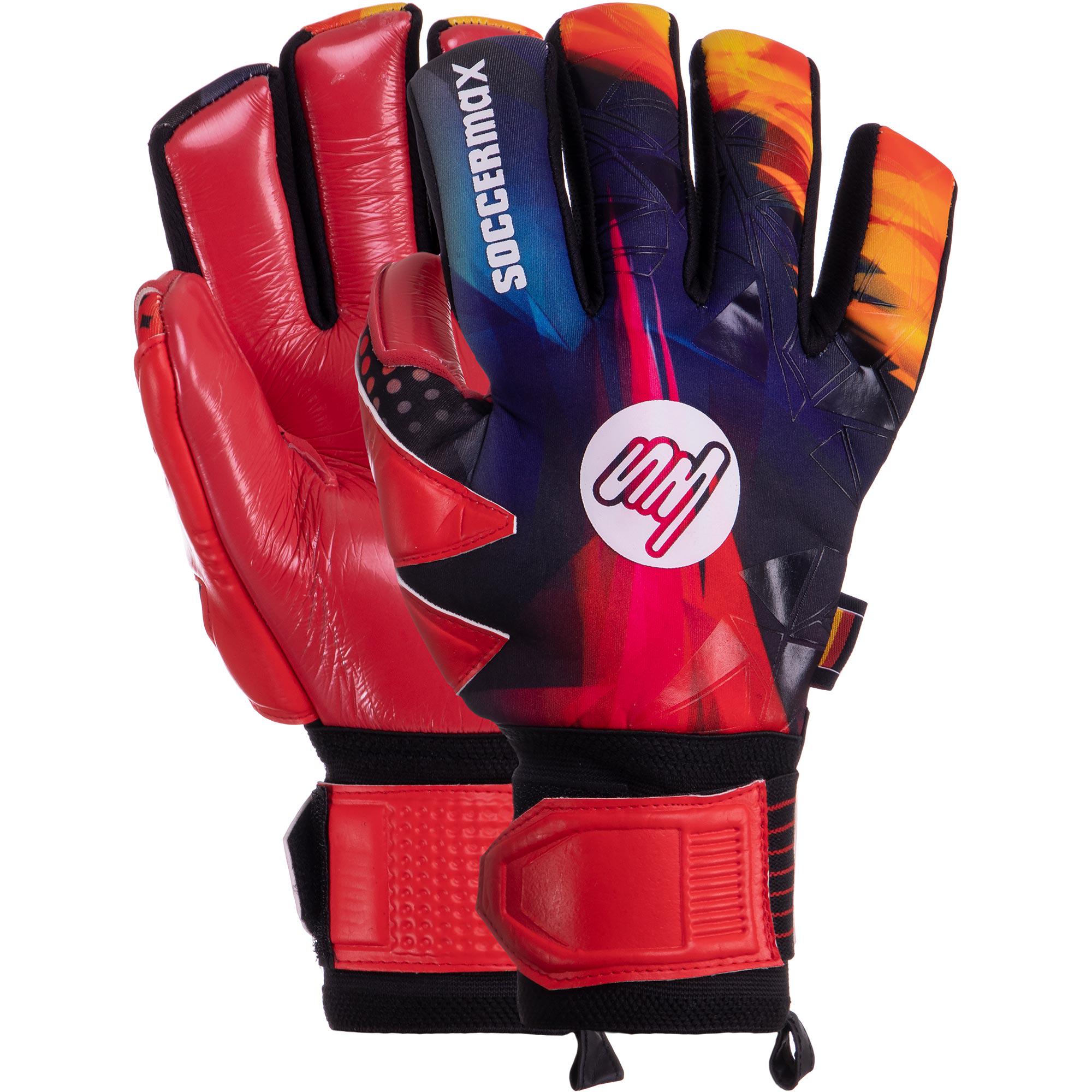 Перчатки вратарские Zelart SOCCERMAX GK-005 р. 8 Красный/Фиолетовый (DR007758)