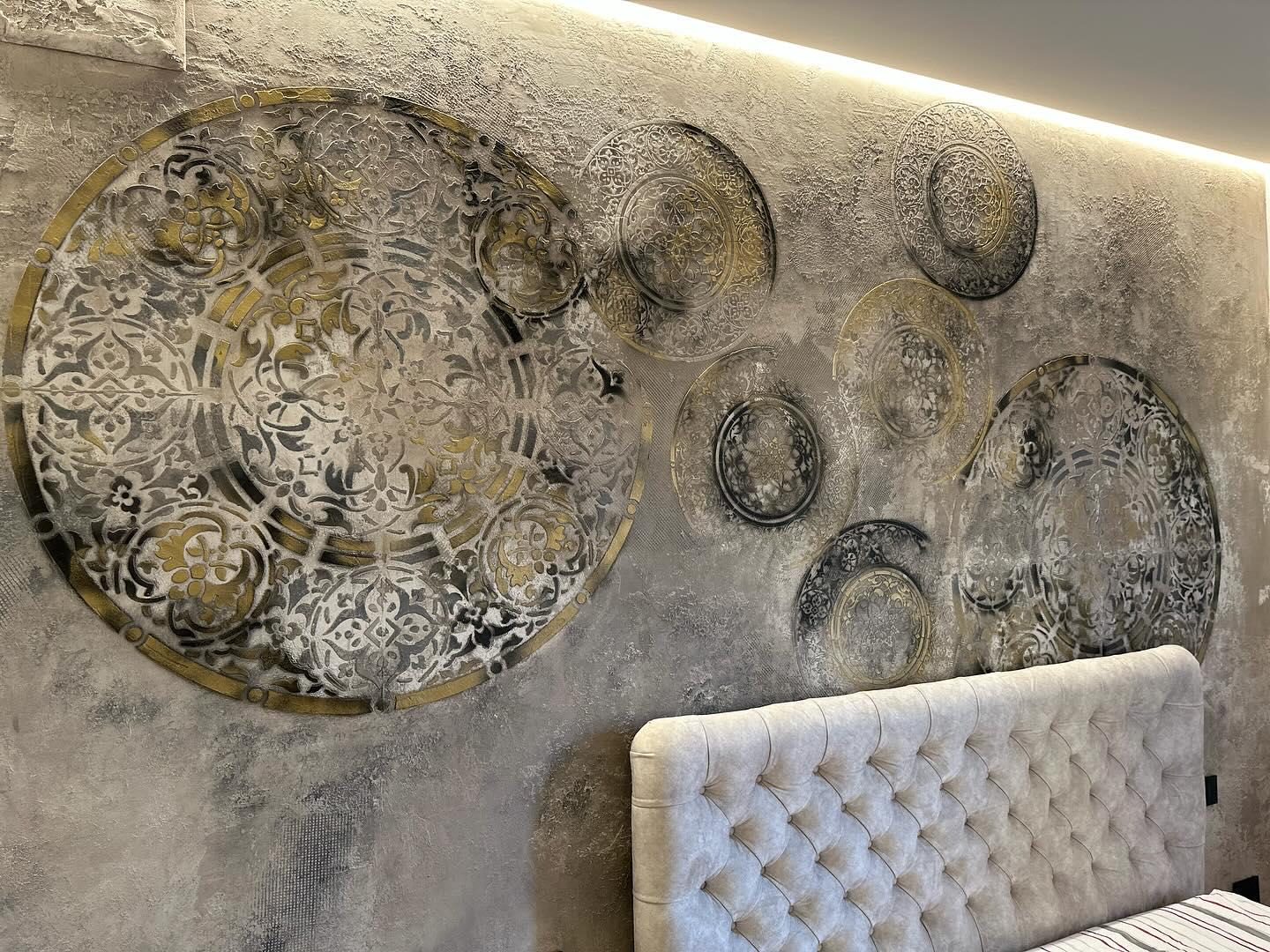 Набор трафаретов DFA Круглые узоры обновления стен для штукатурки и краски 0,3-1 мм 2 шт. (N00144) - фото 5