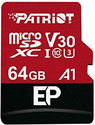 Карта памяти Patriot microSDHC EP Series 64 Гб CLASS 10 ADAPTER SD с адаптером (PEF64GEP31MCX)