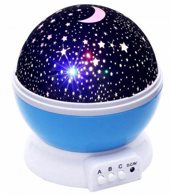 Ночник-проектор звездного неба Star Master вращается Голубой (2018)
