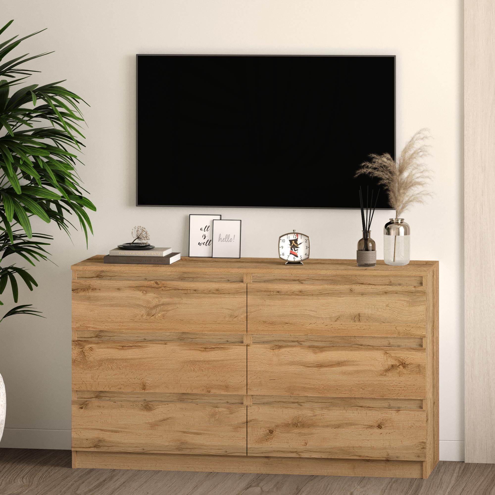 Комод на 6 ящиков без ручек Line TVF6 1400x450x800 мм Дуб Аппалачи