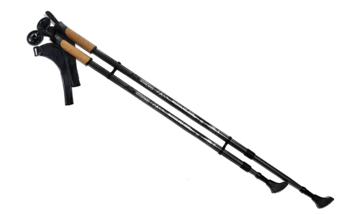 Палки для скандинавской ходьбы GO DO Anti-shock пара алюминий 700 г 115-140 см Black