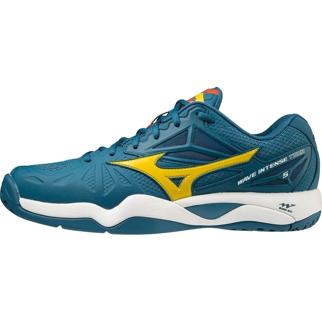 Кроссовки теннисные Mizuno WAVE INTENSE TOUR 5 AC р. EU-40,5 Бирюзово-желтый (61GA1900-30)