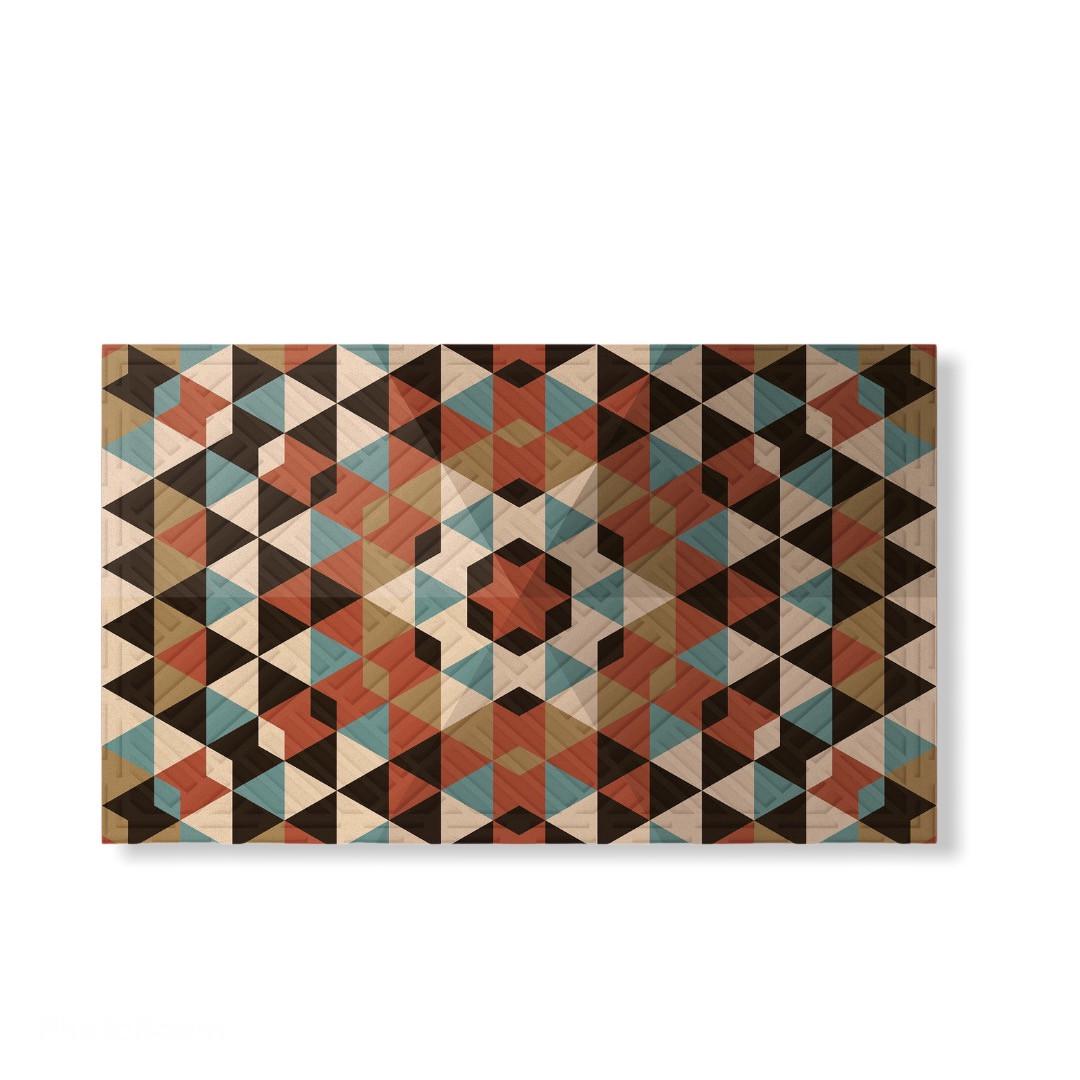 Коврик придверный текстильный Artimat Геометрическая текстура на резиновой основе 45x75 см