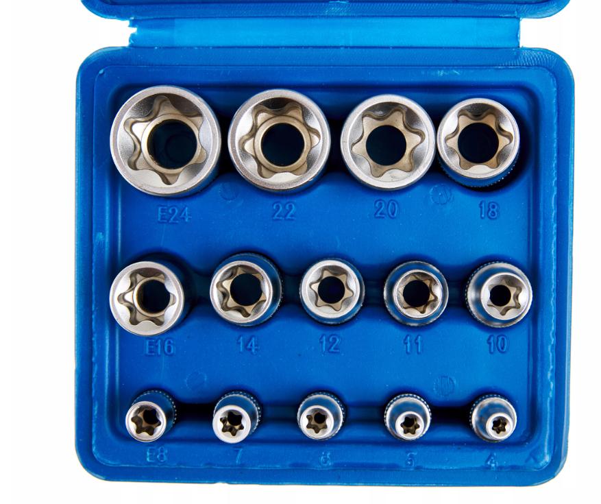 Набір торцевих головок із внутрішнім шліцем TORX E4-E24 14 шт. (17309347722) - фото 2 Набір торцевих головок із внутрішнім шліцем TORX E4-E24 14 шт. (17309347722) - фото 2