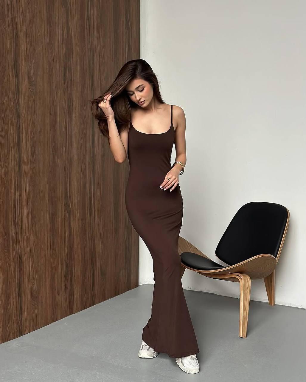 Максі-сукня L-XL Шоколадний (Wm163)