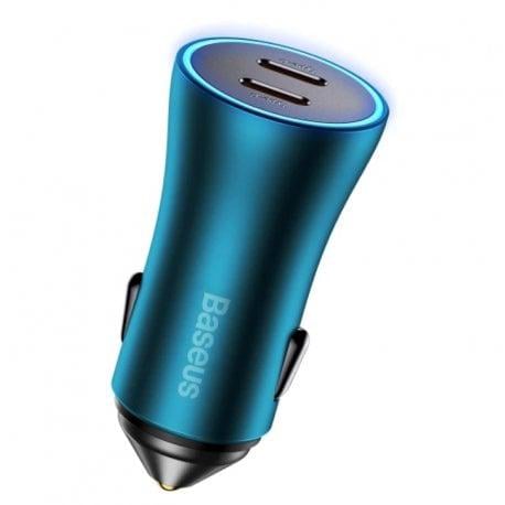 Автомобильное зарядное устройство BASEUS Golden Contactor Pro 40W Type-C/Type-C Blue (CGJP000003)
