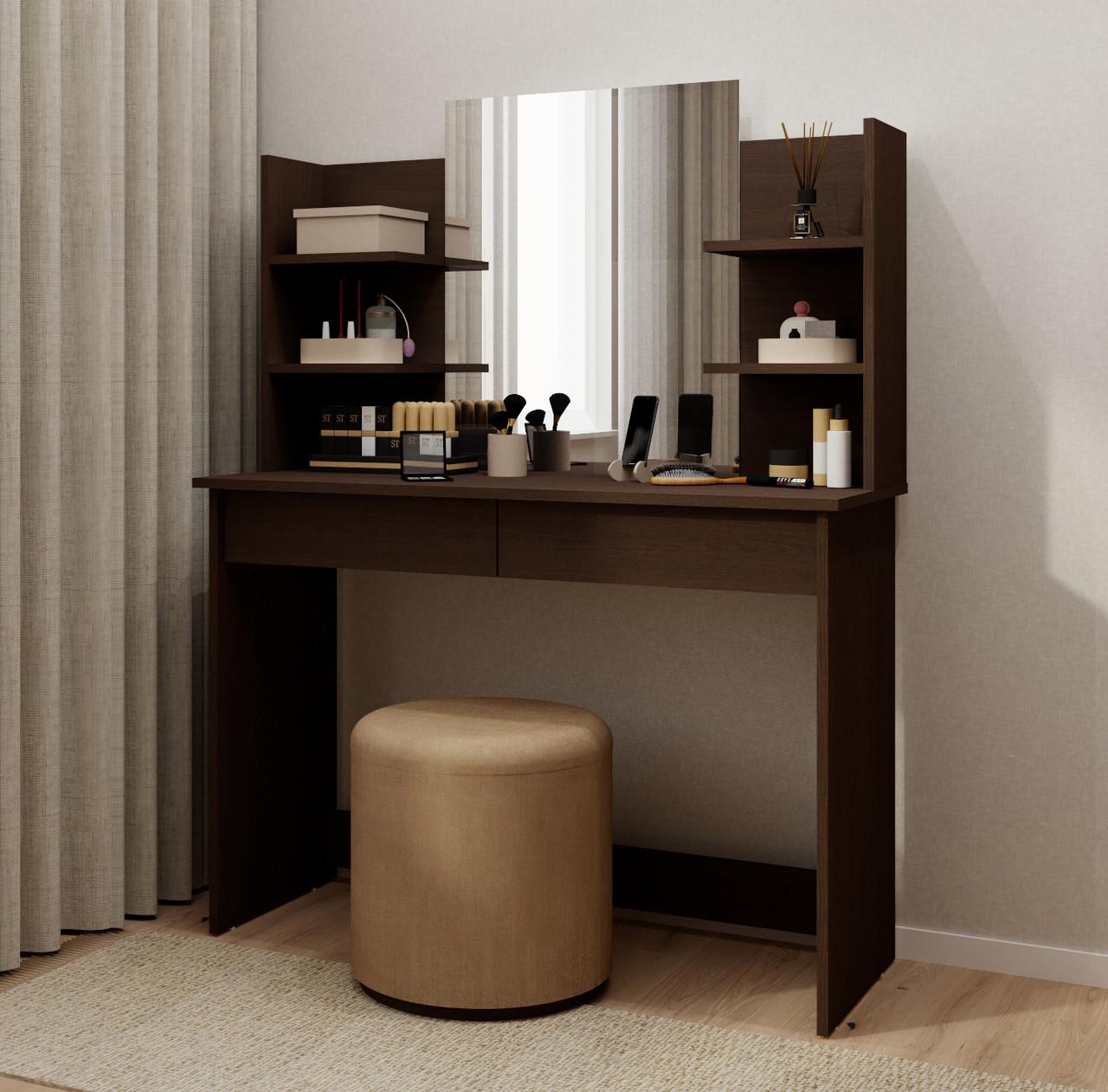 Туалетний столик із дзеркалом полицями ДСП ТС-2 Венге (28918311)