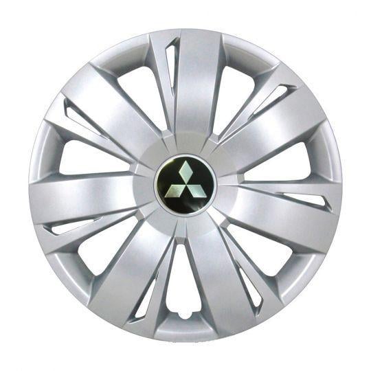 Автомобильные колпаки SKS 411 R16 с логотипом Mitsubishi 4 шт. Серебристый