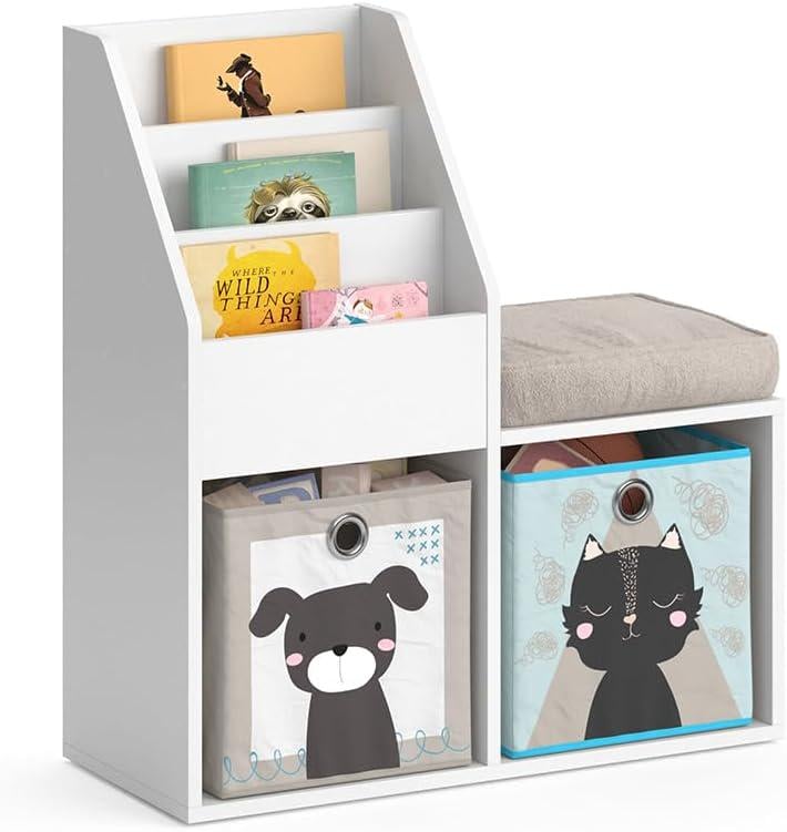 Стелаж дитячий для книг та іграшок SmartKids відкритий Білий (MS807)