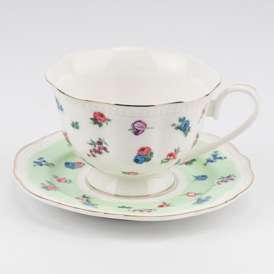 Набор чашек с блюдцами Мятная мелодия 230 мл на 6 персон (90924) - фото 2