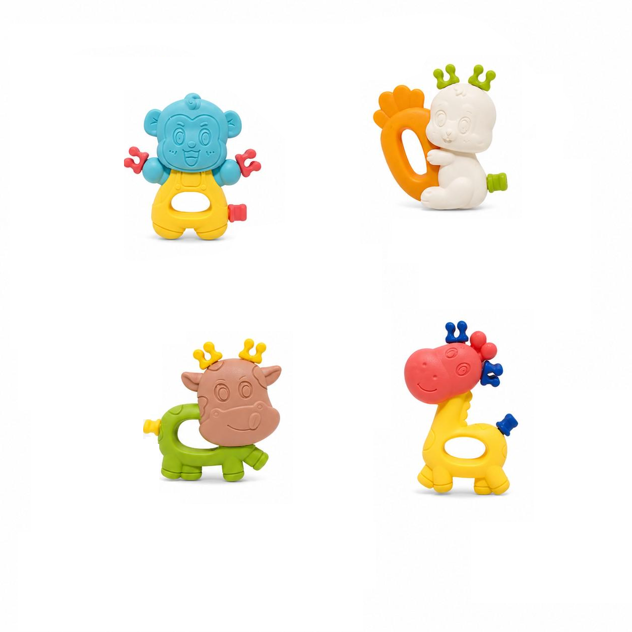 Игрушка для малышей Baby Rattle Teether Погремушки-прорезыватели 4 шт. (KD225-140)