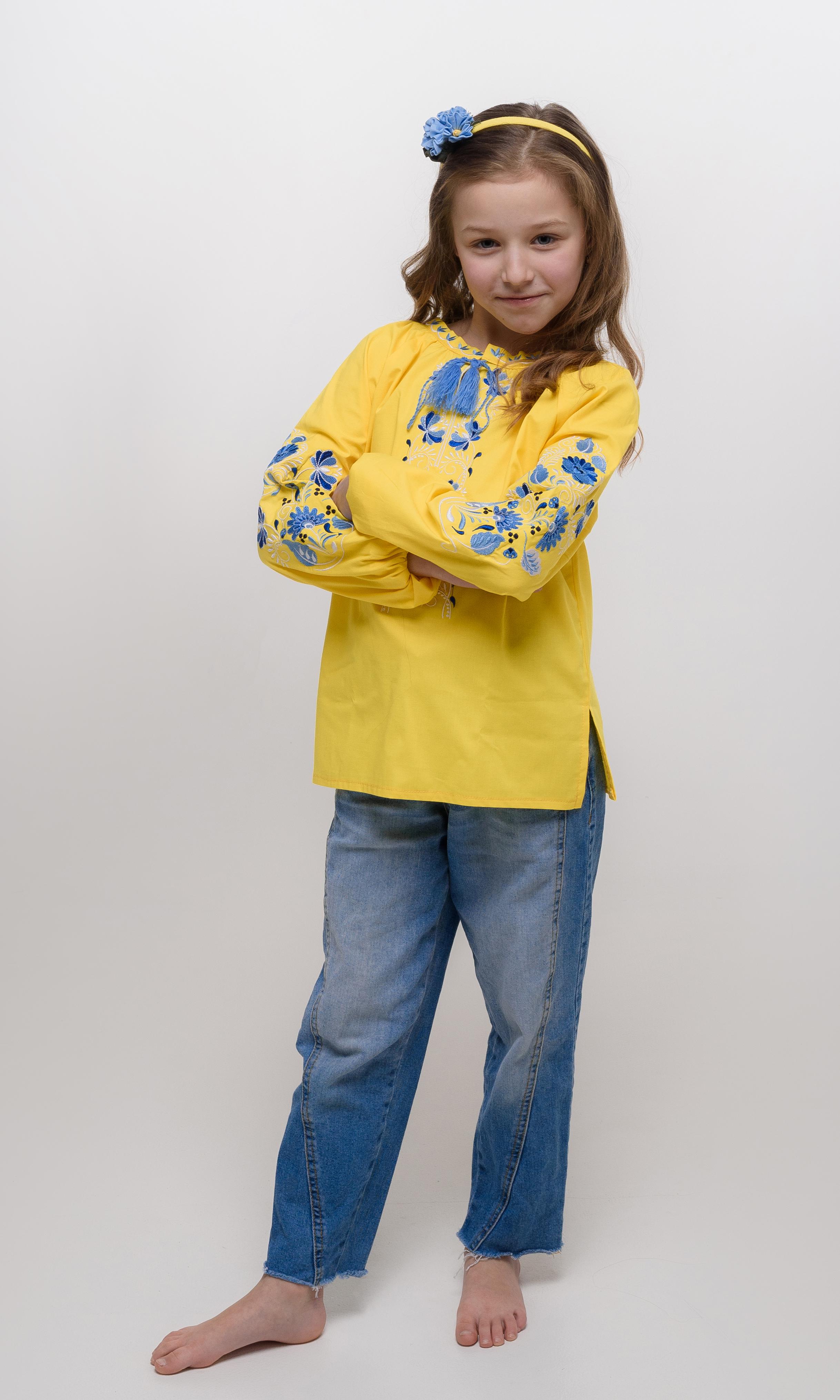 Вишиванка дитяча для дівчинки Вишиваночка р. 110 Жовтий (919-8) - фото 3